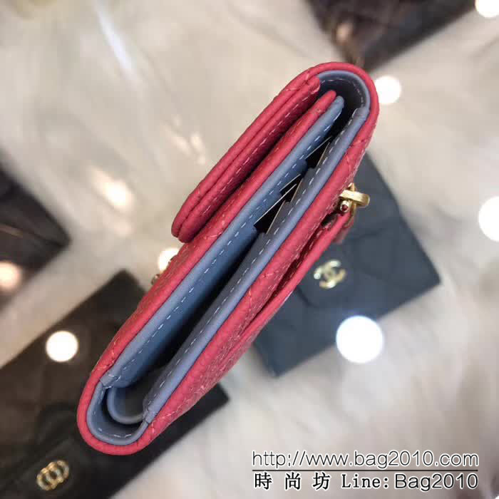 CHANEL香奈兒 古巴CU系列 CF短三折錢包 頭層小牛皮v紋 82288  DJC3140